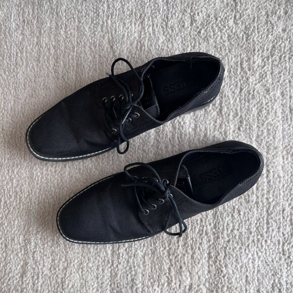 Guess Dress Shoes Mens 10.5 Tucker 3 Oxford Black Canvas Lace Up main image 9